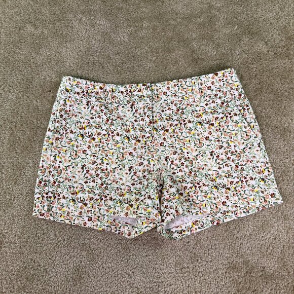 Loft Outlet Womens Shorts Size 4 Floral Print 100% Cotton Pockets 4" Inseam E758 - Picture 1 of 10
